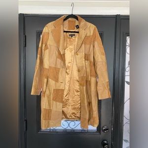 Leather Patchwork coat